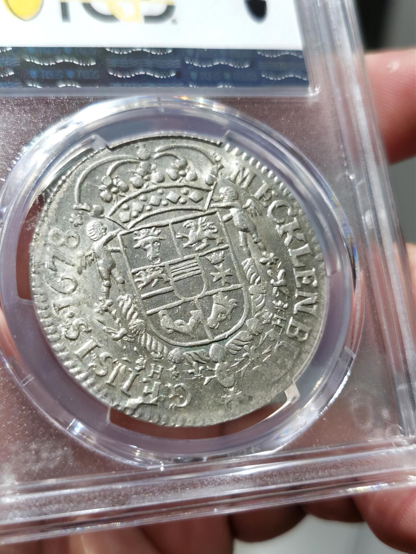 博洋堂世界钱币拍卖第084期（全场包邮） PCGS MS63 神罗梅克伦堡-什未林1678年2/3泰勒 稀少老泰勒品种，PCGS评级榜冠军分 唯一一枚！