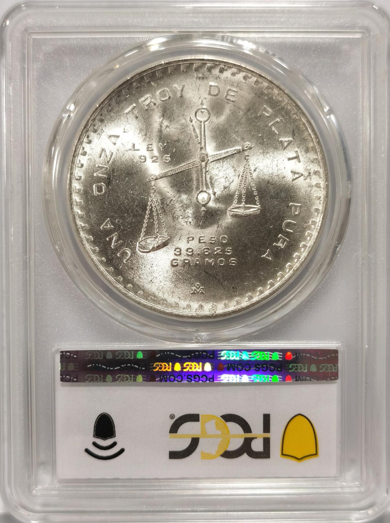 博洋堂世界钱币拍卖第084期（全场包邮） PCGS MS63 墨西哥1980年天平铸币机一盎司大银币1
