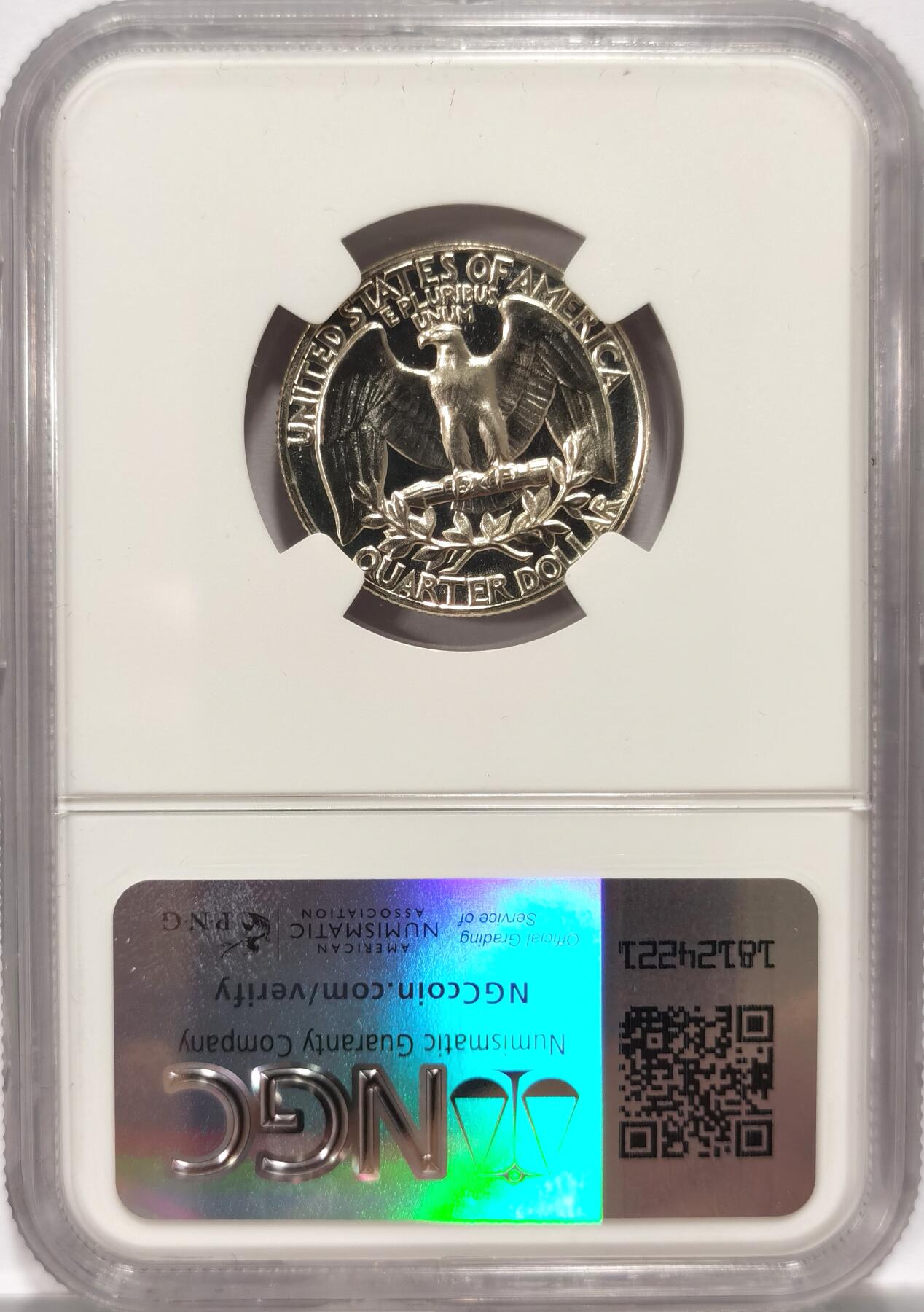 博洋堂世界钱币拍卖第084期（全场包邮） NGC PF67 美国1963年华盛顿25美分银币，近乎完美的精制镜面状态