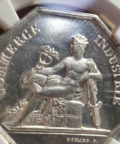 欧洲艺术麦朵尔 周五结拍 法国八角银章墨丘利背面少见