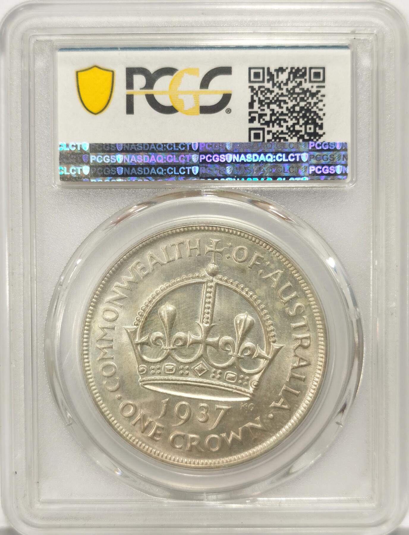 博洋堂世界钱币拍卖第084期（全场包邮） PCGS MS62 1937年澳大利亚乔六克朗大银币