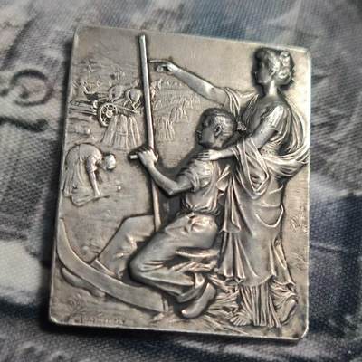 欧洲艺术麦朵尔 周五结拍 法兰西卢瓦农业银章 1900年前后风格，50*40MM，44.5g