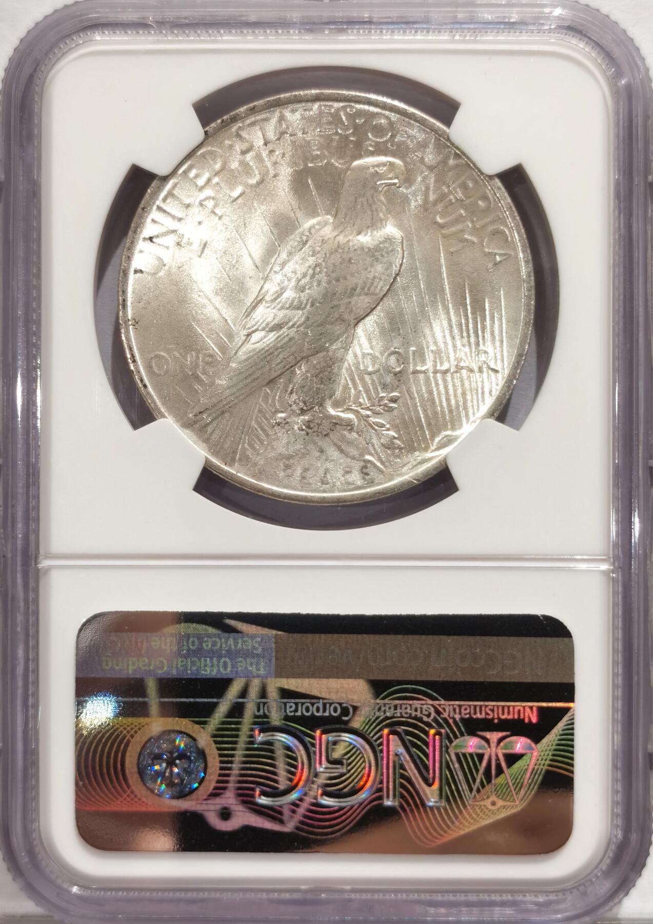 博洋堂世界钱币拍卖第084期（全场包邮） NGC MS64 1923美国和平1美元银币，百年标
