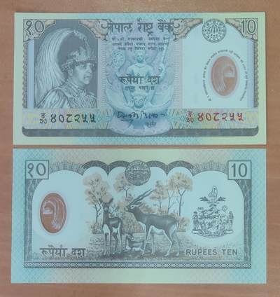 UNC亚洲2005年版  尼泊尔10卢比塑料钞 外国钱币 P-54 - UNC亚洲2005年版  尼泊尔10卢比塑料钞 外国钱币 P-54