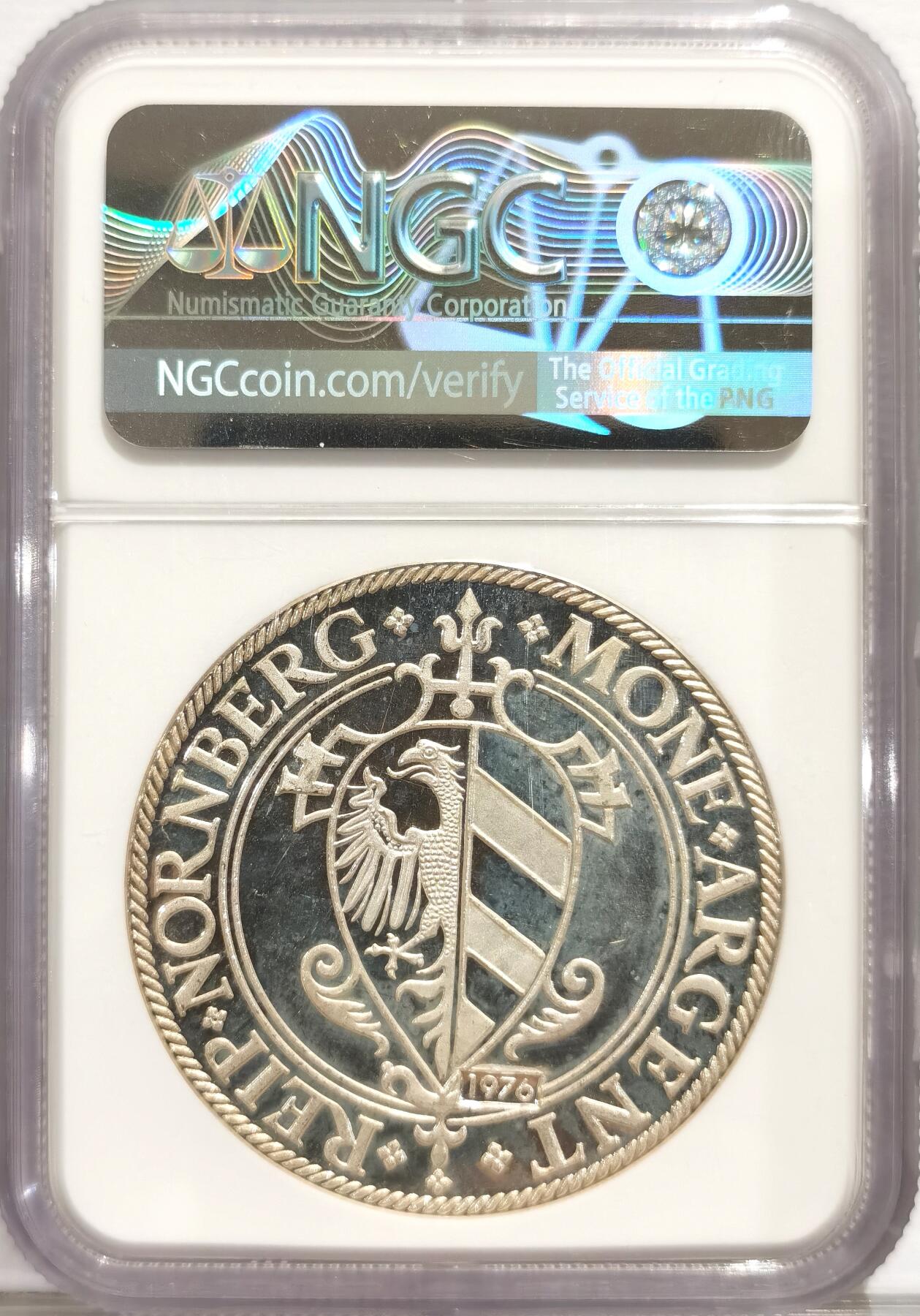 博洋堂世界钱币拍卖第084期（全场包邮） NGC PF67UC 1976复刻1581德国纽伦堡1泰勒银币，N盒唯一记录