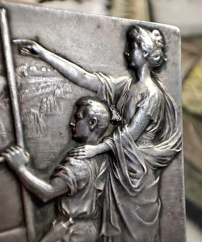 欧洲艺术麦朵尔 周五结拍 法兰西卢瓦农业银章 1900年前后风格，50*40MM，44.5g