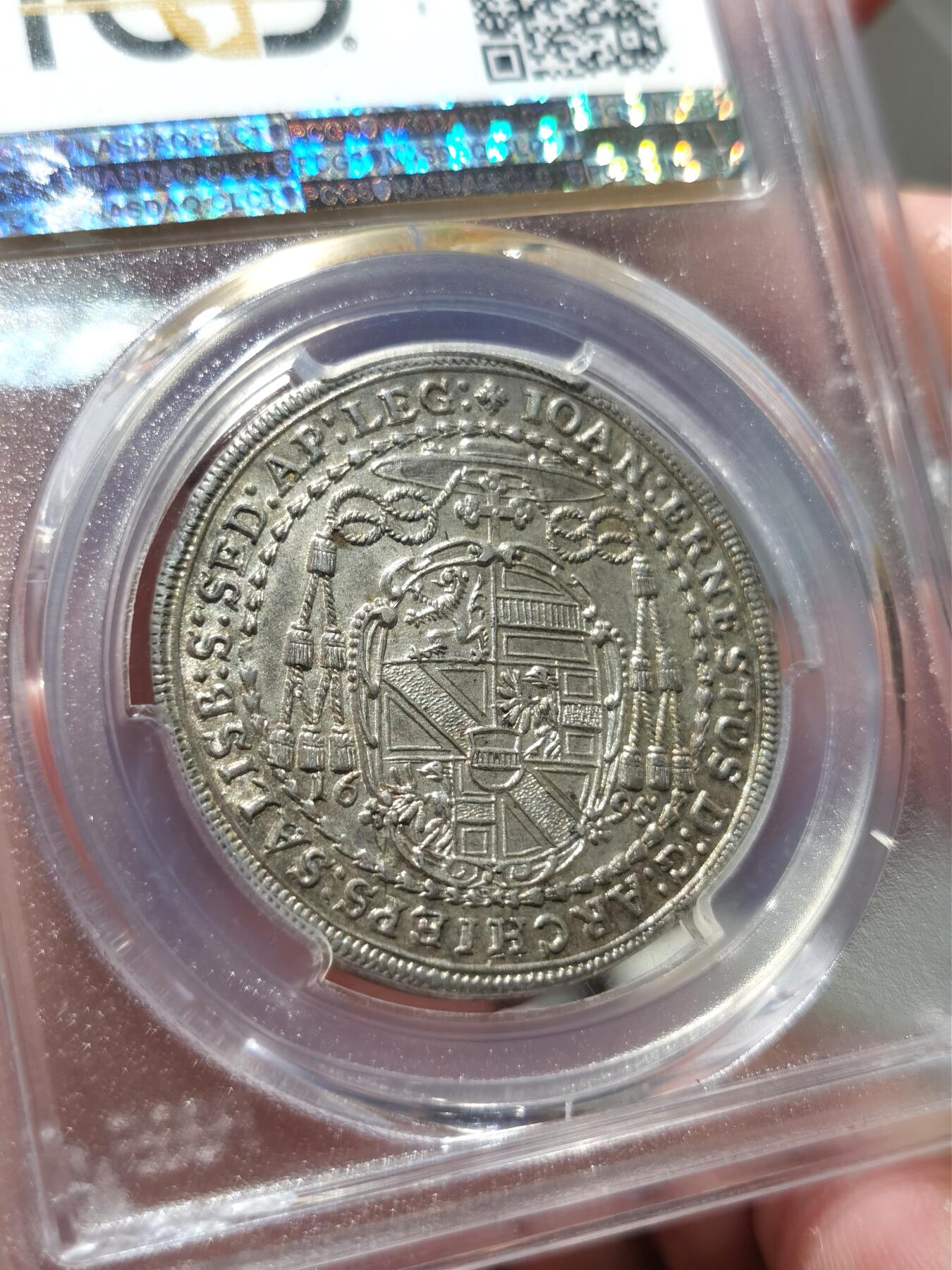博洋堂世界钱币拍卖第084期（全场包邮） PCGS MS63 神罗奥地利萨尔斯堡1695年主教1/2泰勒 淡金包浆