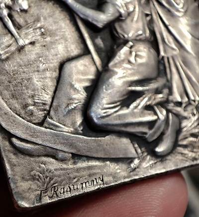 欧洲艺术麦朵尔 周五结拍 法兰西卢瓦农业银章 1900年前后风格，50*40MM，44.5g