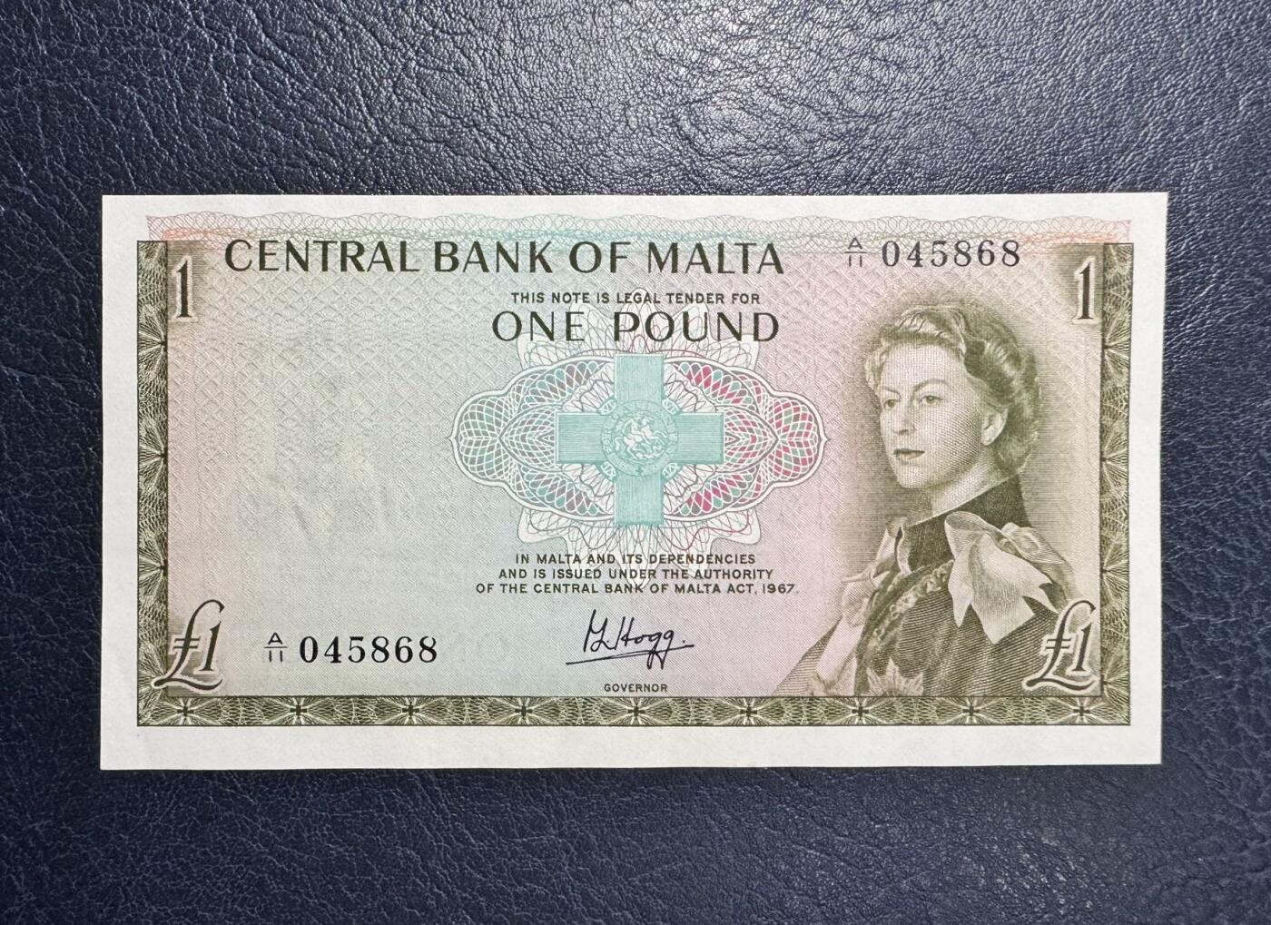 收藏联盟Quantum Auction 第362期拍卖  马耳他1967年1镑 品相UNC- 戎装女王