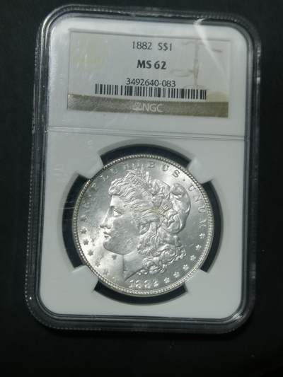臻藏泉阁国内外钱币 - NGC MS62 早期美国摩根一美元银币