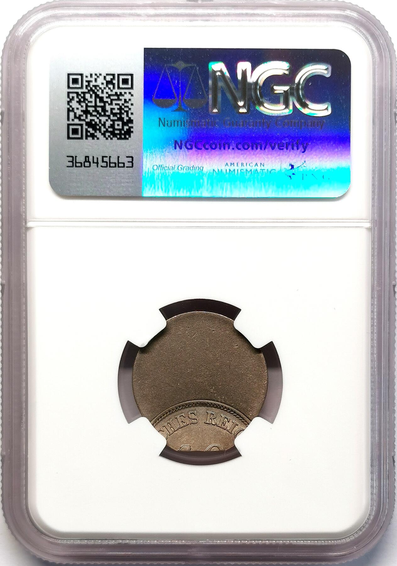 凡希社世界钱币微拍第二百七十七期 德意志第二帝国鹰10芬尼偏打错版币NGC-MS64