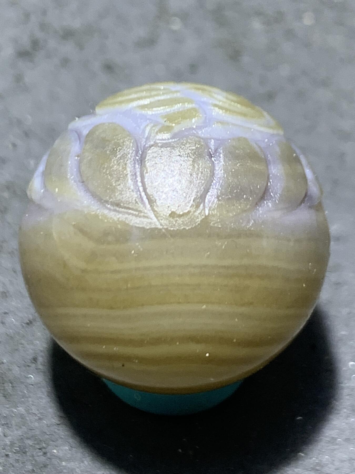 精美高玉化亚光海洋玉髓手工俏色巧雕花开见佛宝宝佛随形2.0圆珠一个