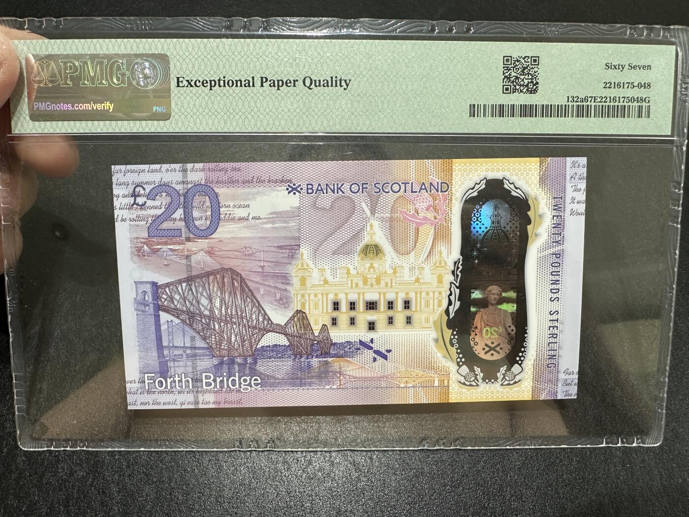 《外钞收藏家》第三百九十七期 2019年苏格兰20镑 PMG67 豹子号777