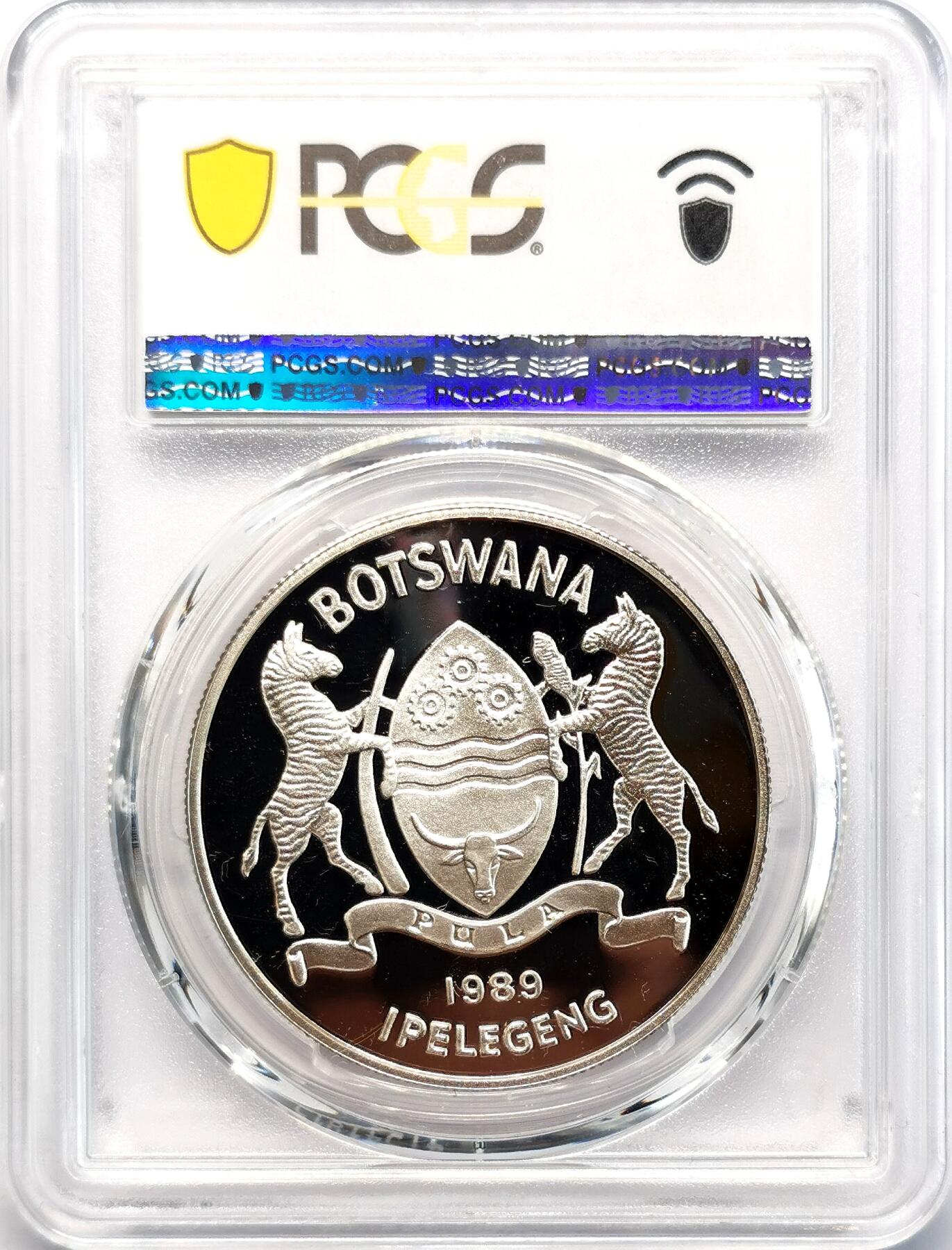 凡希社世界钱币微拍第二百七十七期 1989博茨瓦纳拯救儿童基金会2PUL大银精铸PCGS-PF69DCAM