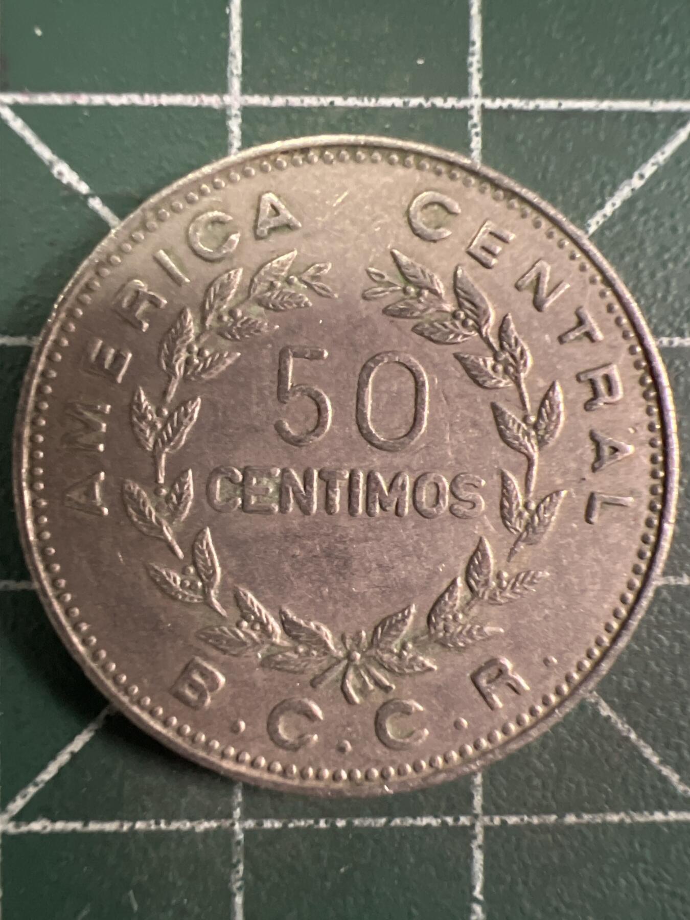 第658期 硬币场 （无押金，捡漏，全场50包邮，偏远地区除外，接收代拍业务，本店十天发一次货） 哥斯达黎加50分 1972年