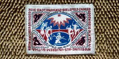 05月02日 世界币章 - 稀品：德国紧急币 德国1921年25马克《治愈康复池》百年丝绸纪念钞