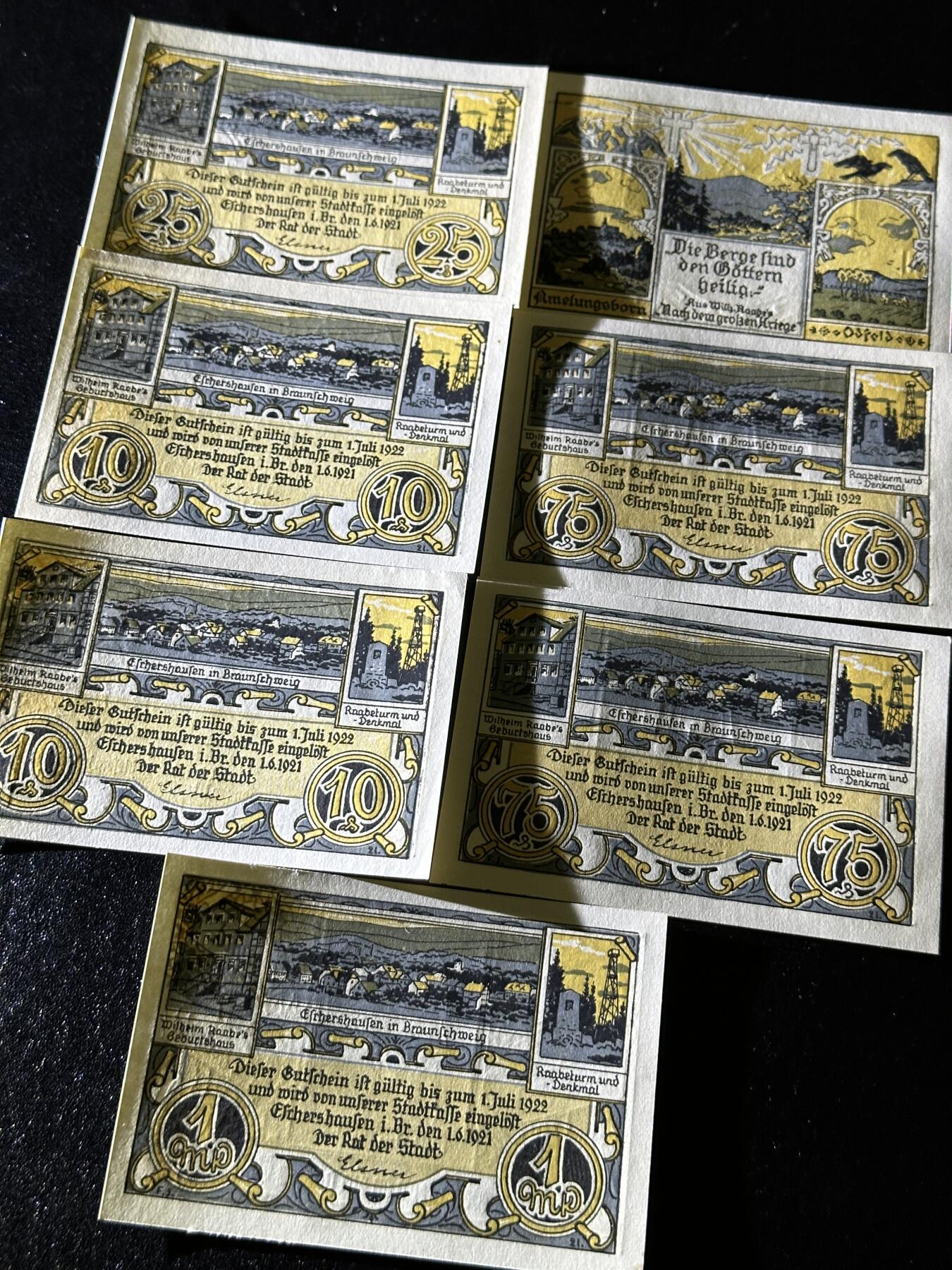 《外钞收藏家》第三百九十四期 德国紧急状态纸币 7张一起 基本全新