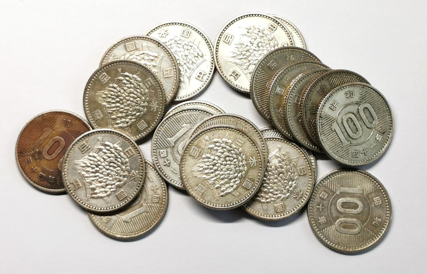 凡希社世界钱币微拍第二百七十七期 日本稻穗百元银币20枚一组