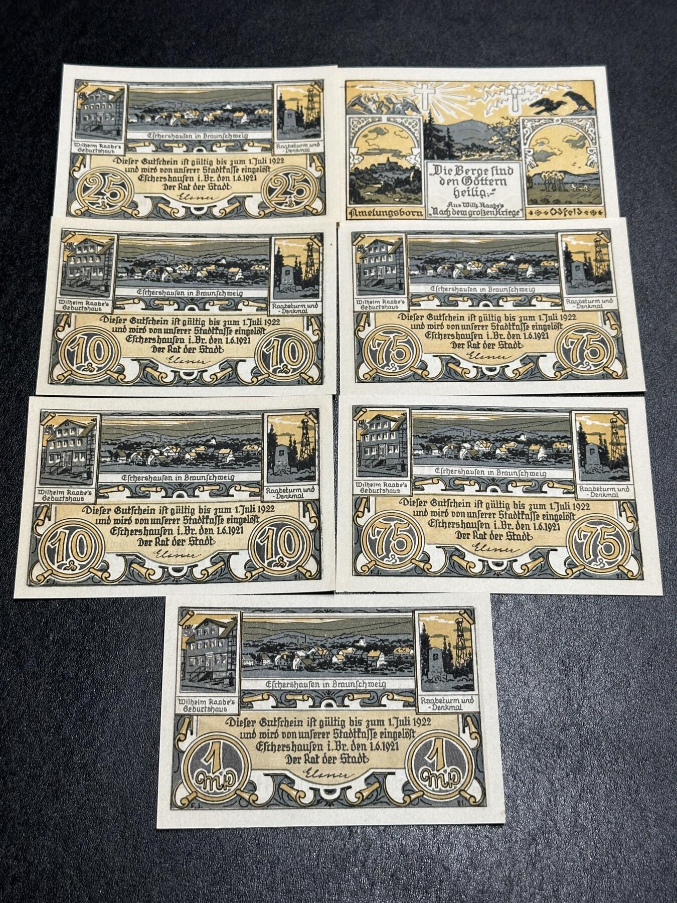 《外钞收藏家》第三百九十四期 德国紧急状态纸币 7张一起 基本全新