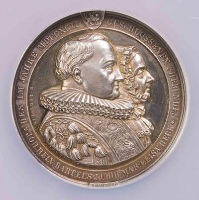 NGC-MS63 1871汉堡金婚双人头双面大银章冠军 - NGC-MS63 1871汉堡金婚双人头双面大银章冠军