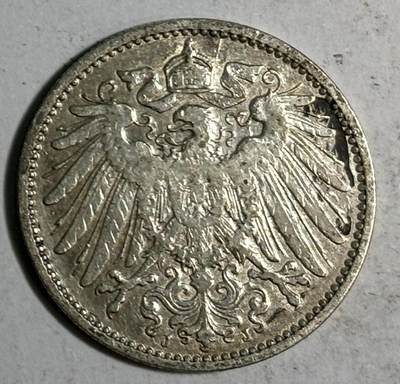 紫瑗钱币——第575期 - 德国 1905年 J版 第二帝国 长翅 1马克 银币 5.5克 0.9银