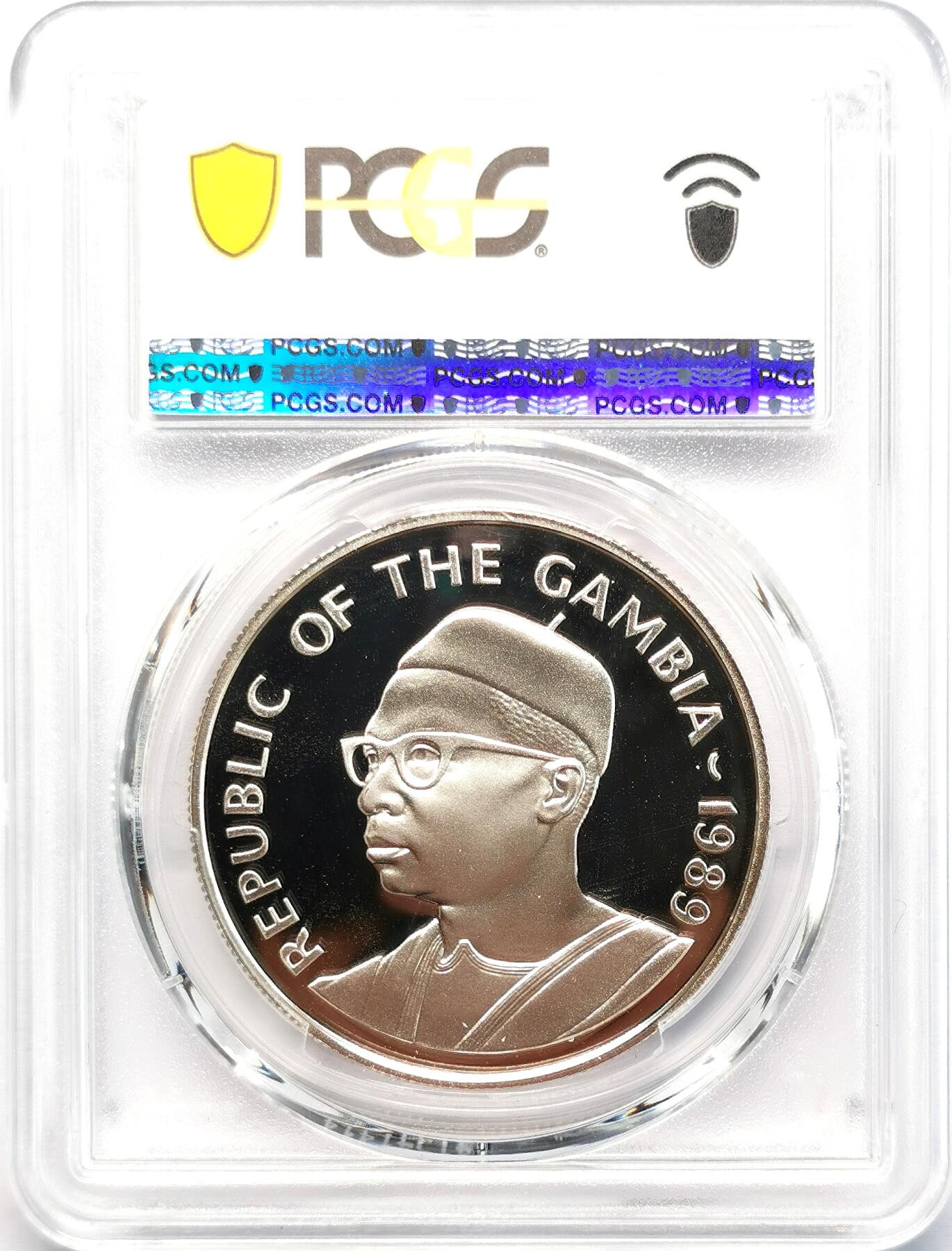 凡希社世界钱币微拍第二百七十七期 1989冈比亚拯救儿童基金会20D大银精铸PCGS-PF69DCAM