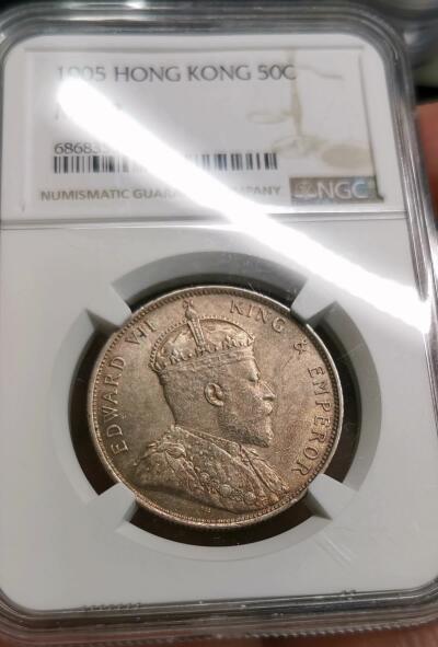 凡希社世界钱币微拍第二百七十七期 1905香港爱七半圆NGC-MS62