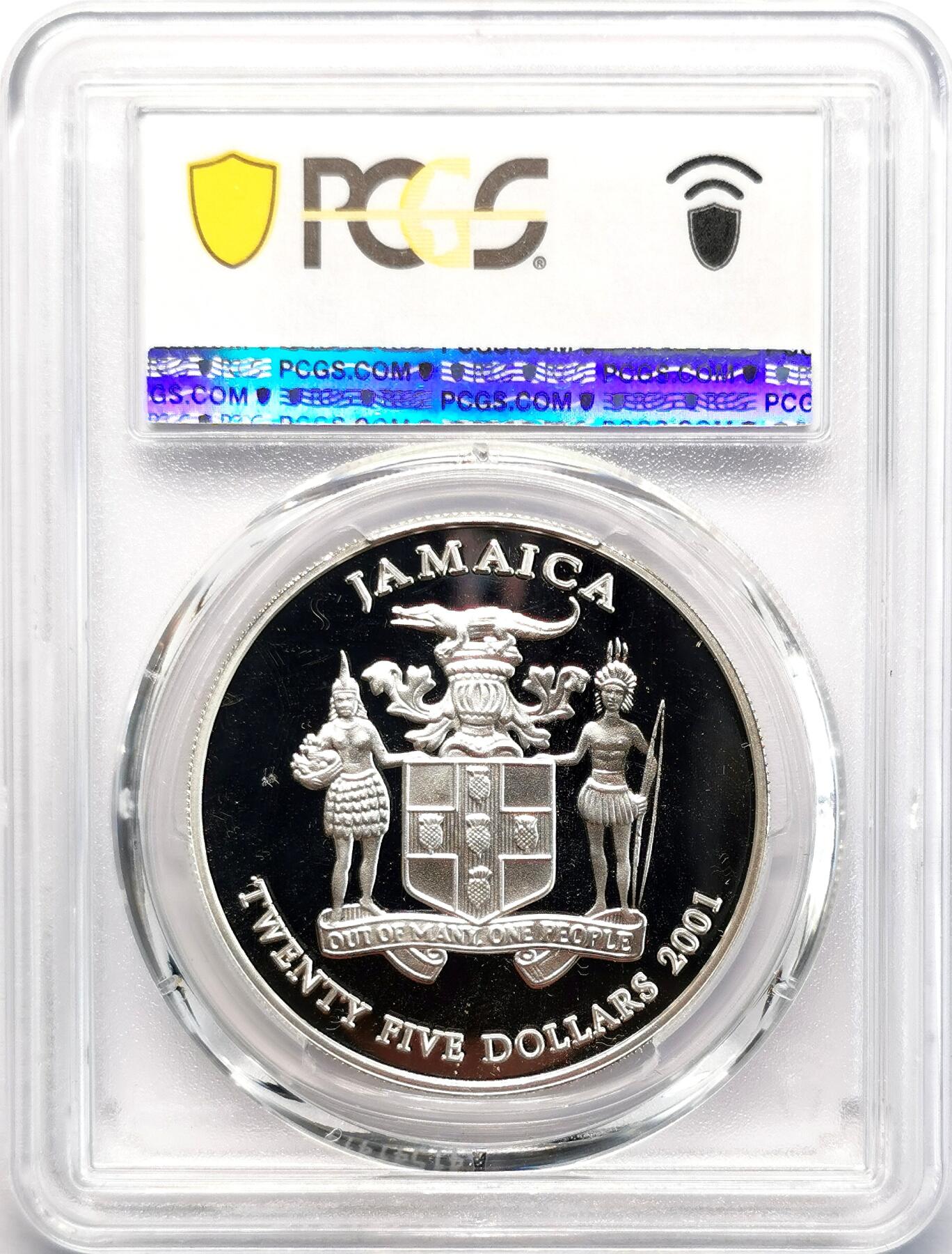 凡希社世界钱币微拍第二百七十七期 2001牙买加联合国儿童基金会25Dol大银精铸PCGS-PR69DCAM