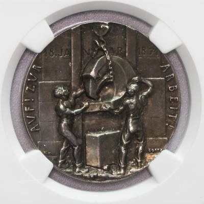NGC-MS63 1921德国卡尔歌茨系列德意志帝国50周年纪念银章 - NGC-MS63 1921德国卡尔歌茨系列德意志帝国50周年纪念银章