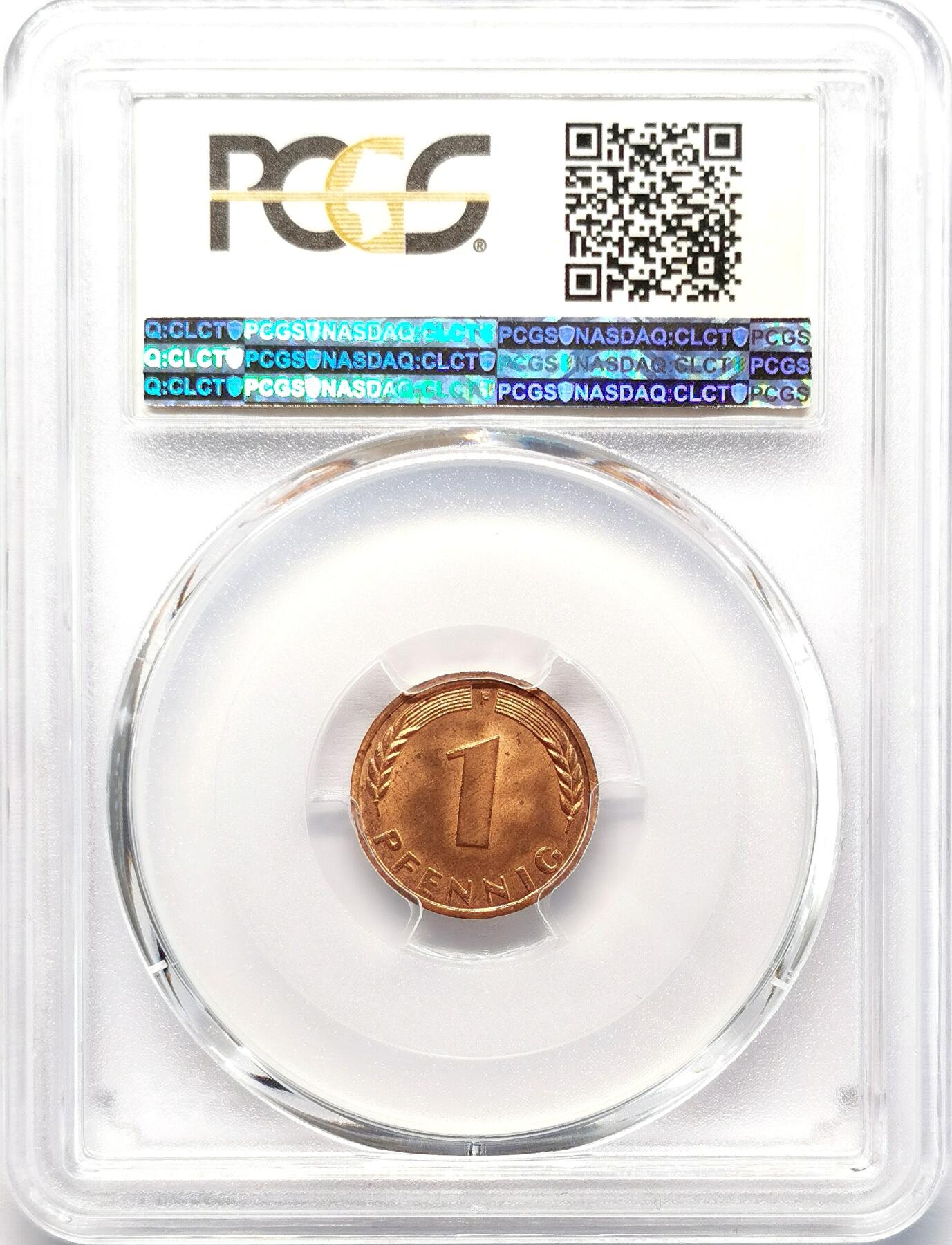 凡希社世界钱币微拍第二百七十七期 1949F联邦德国芬尼铜币PCGS-MS65