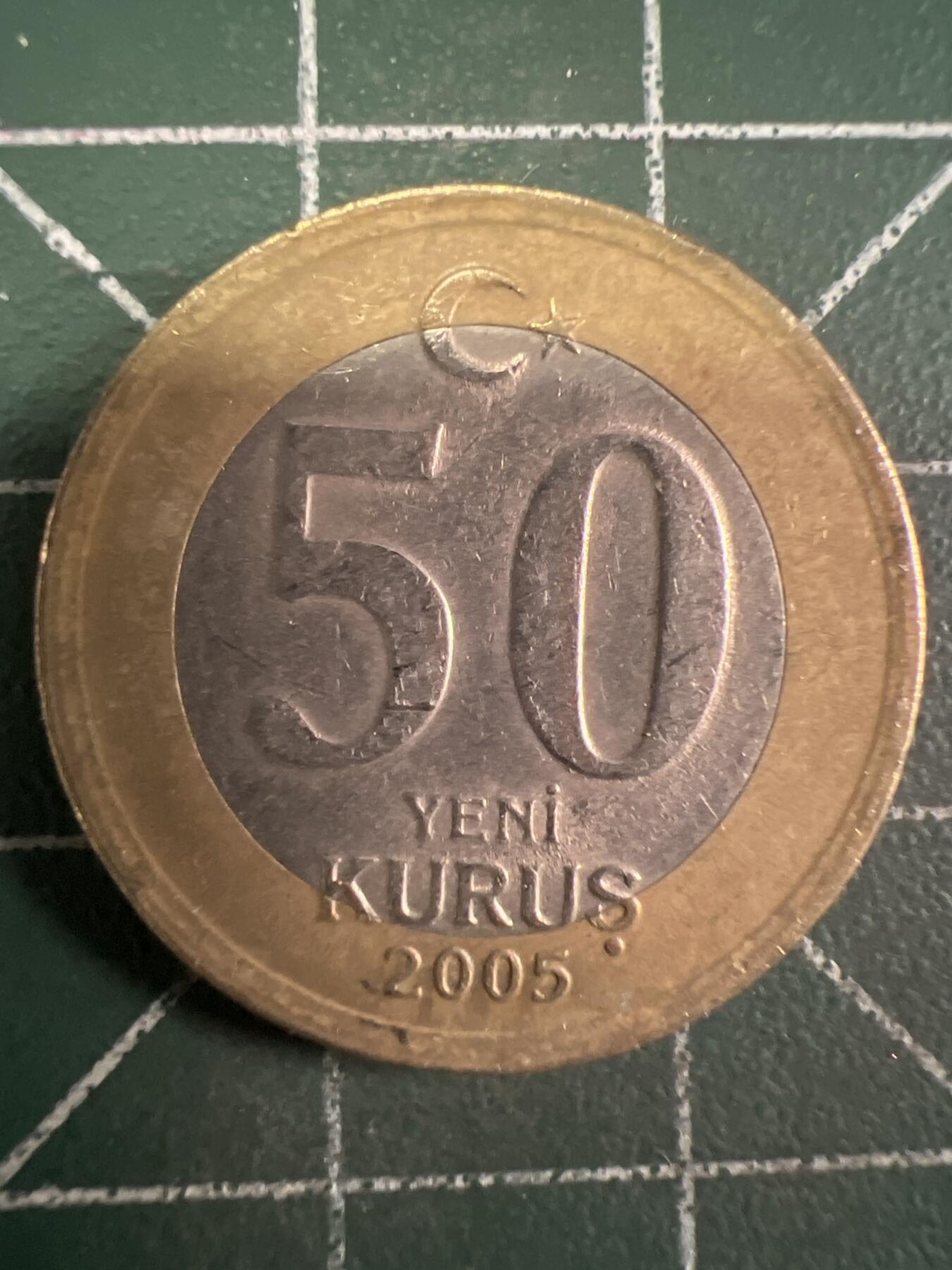 第658期 硬币场 （无押金，捡漏，全场50包邮，偏远地区除外，接收代拍业务，本店十天发一次货） 土耳其50库鲁  双色币