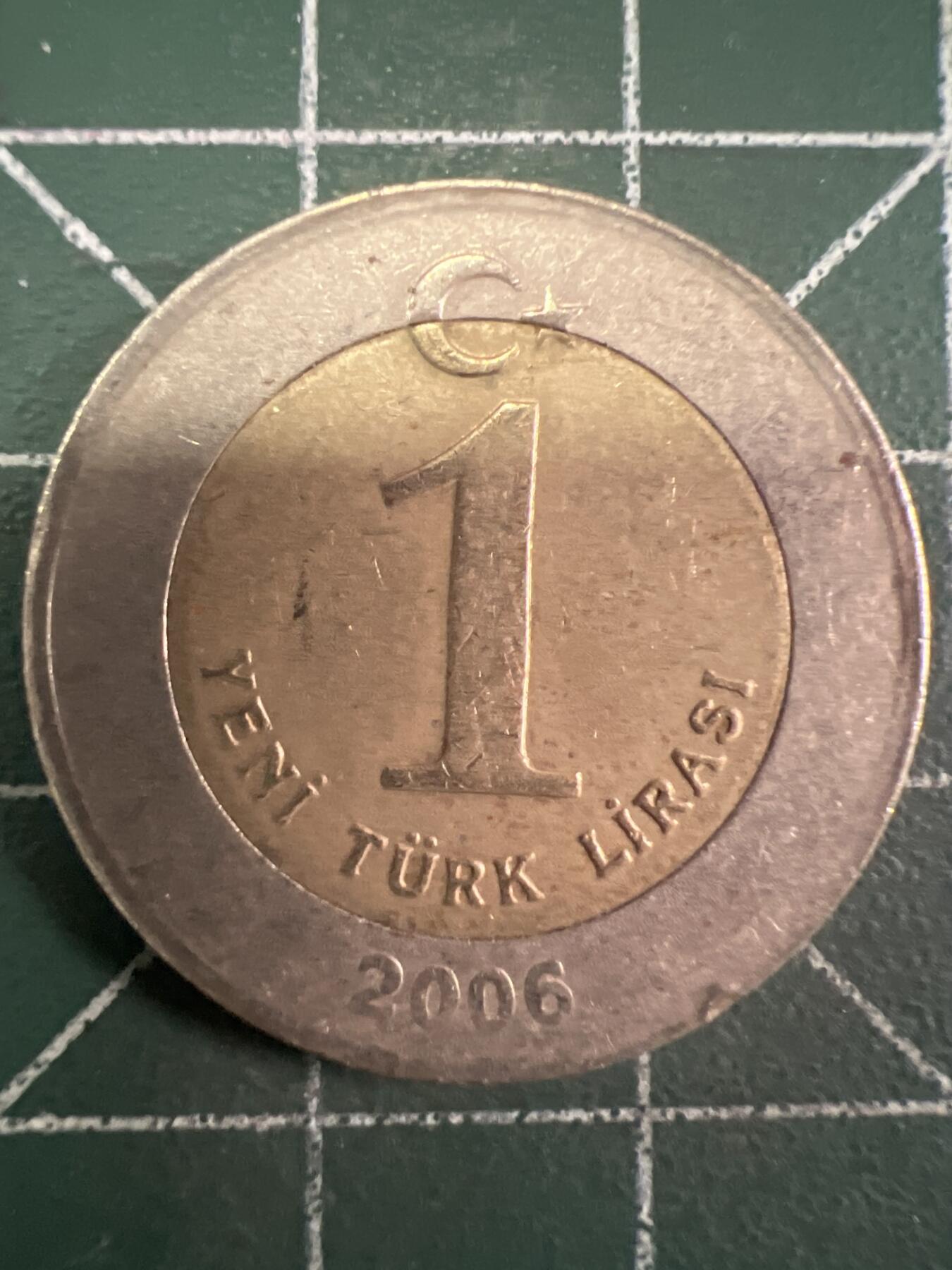 第658期 硬币场 （无押金，捡漏，全场50包邮，偏远地区除外，接收代拍业务，本店十天发一次货） 土耳其1里拉 双色币