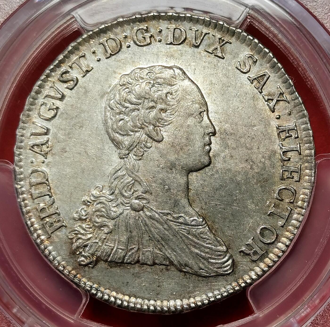 凡希社世界钱币微拍第二百七十七期 荐！1765EDC德国萨克森奥古斯特三世2/3泰勒PCGS-MS62，哑光灰彩，质感一流，P唯一亚军！