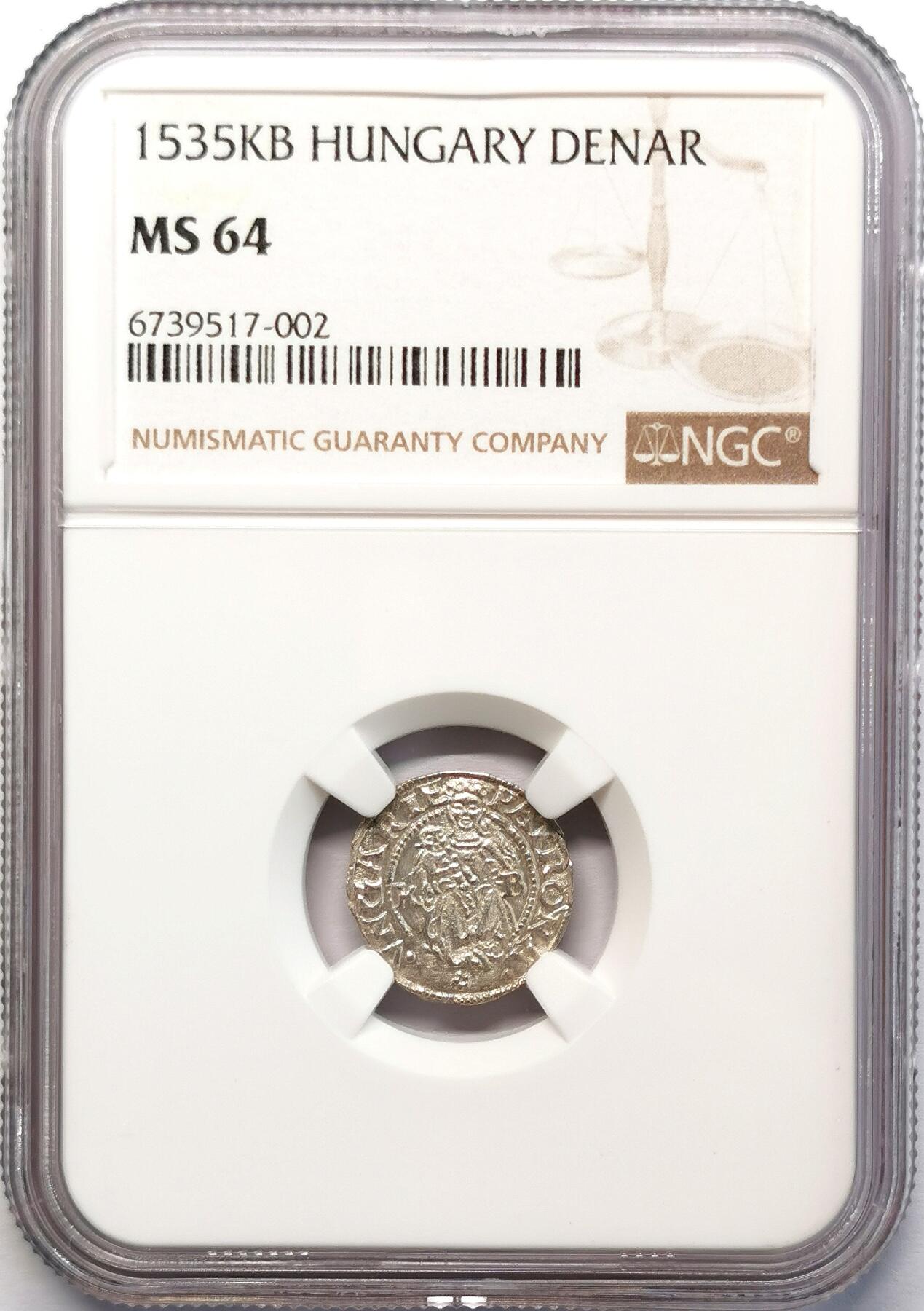 凡希社世界钱币微拍第二百七十七期 1535KB匈牙利王国DENAR银辅币NGC-MS64原光顶级品！