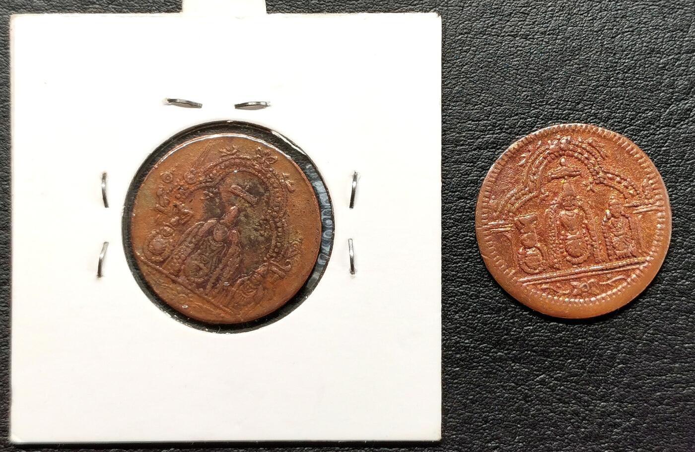 凡希社世界钱币微拍第二百七十七期 印度庙宇代用币两枚一组②