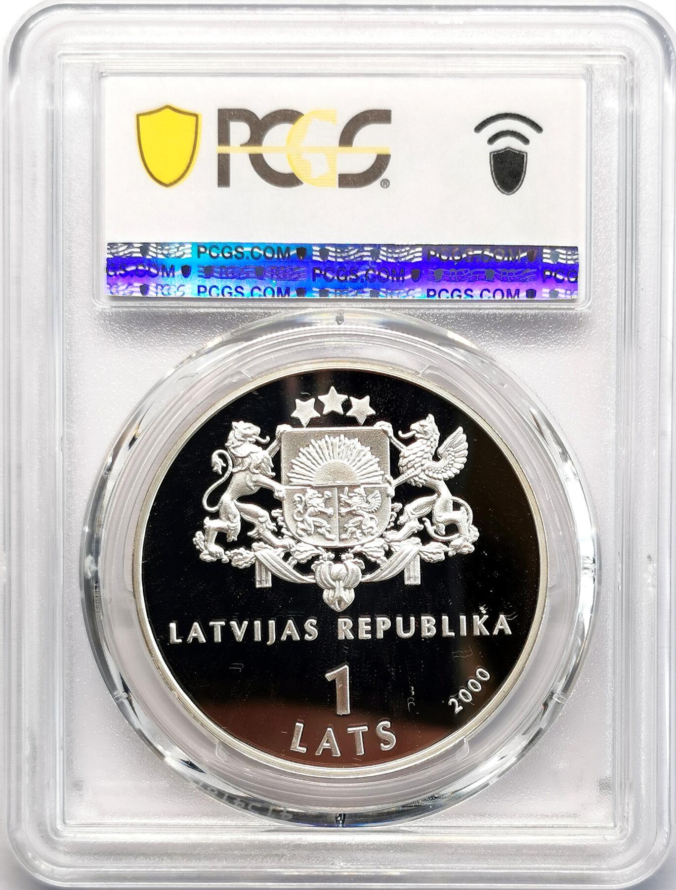 凡希社世界钱币微拍第二百七十七期 2000拉脱维亚联合国儿童基金会Lats大银精铸PCGS-PR69DCAM
