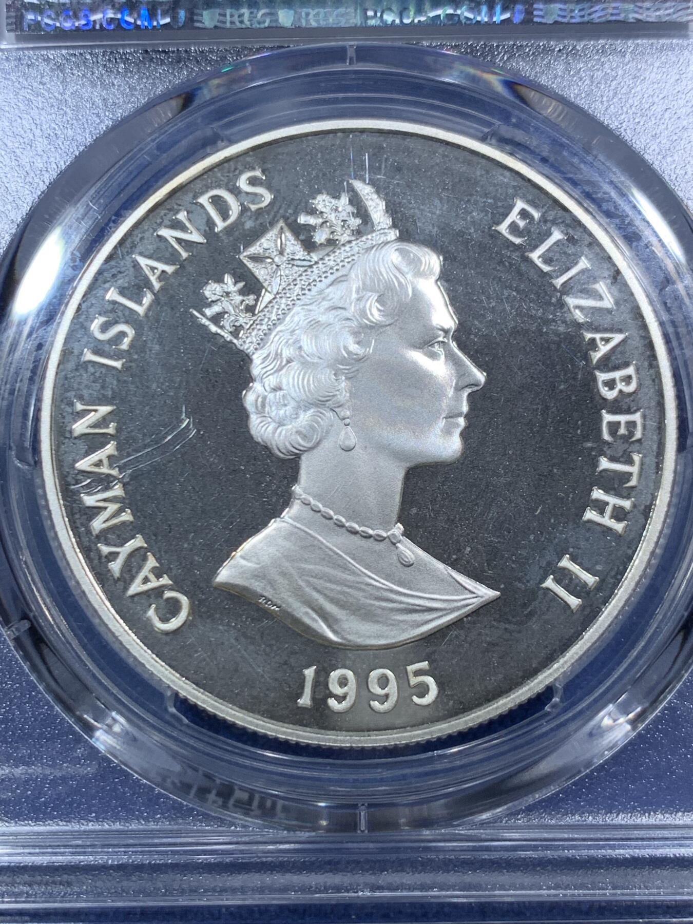 《竞宝斋》第289场- 周日，周一，周二 3场连拍 （全场包邮） 冠军分 PCGS PR67DCAM 开曼1995年世界濒危野生动物美洲大蜥蜴1元精制大银币