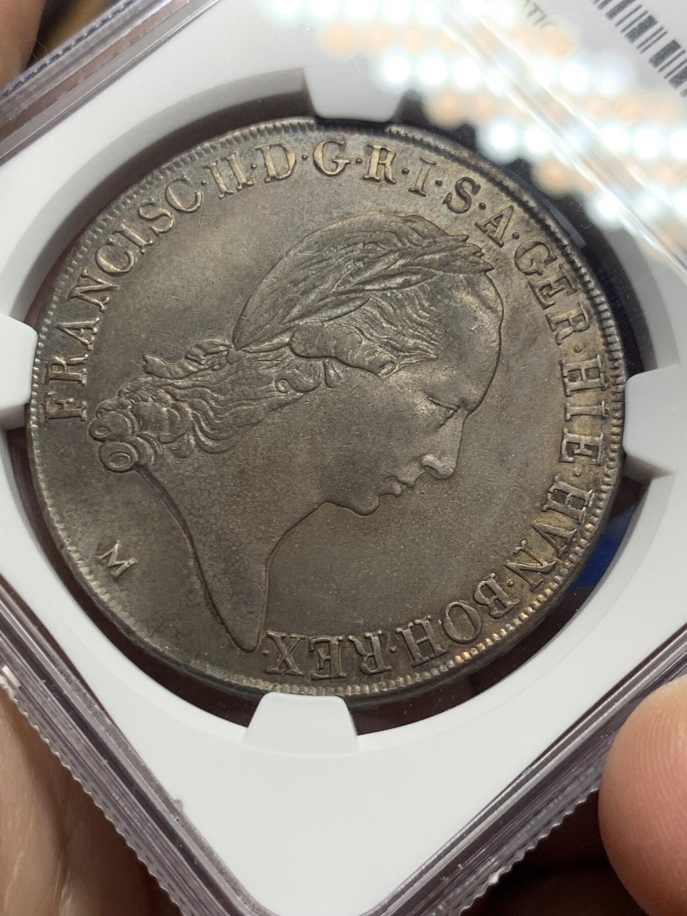 《竞宝斋》第289场- 周日，周一，周二 3场连拍 （全场包邮） NGC AU 奥匈帝国 1794M 米兰厂 弗朗茨二世 1泰勒大银币 双面深打 带五彩 无减重 非常难得