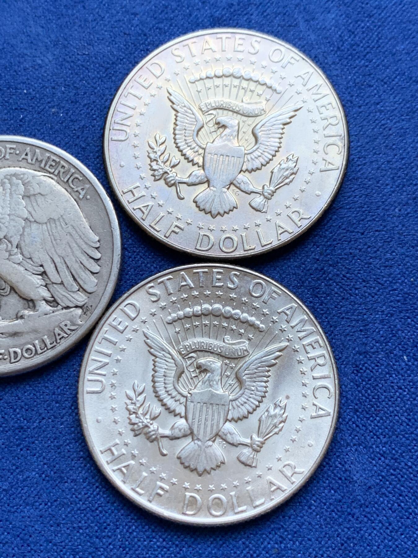 《竞宝斋》第289场- 周日，周一，周二 3场连拍 （全场包邮） 3枚银币一组 美国192行走女神半圆一枚 + 肯尼迪半圆两枚