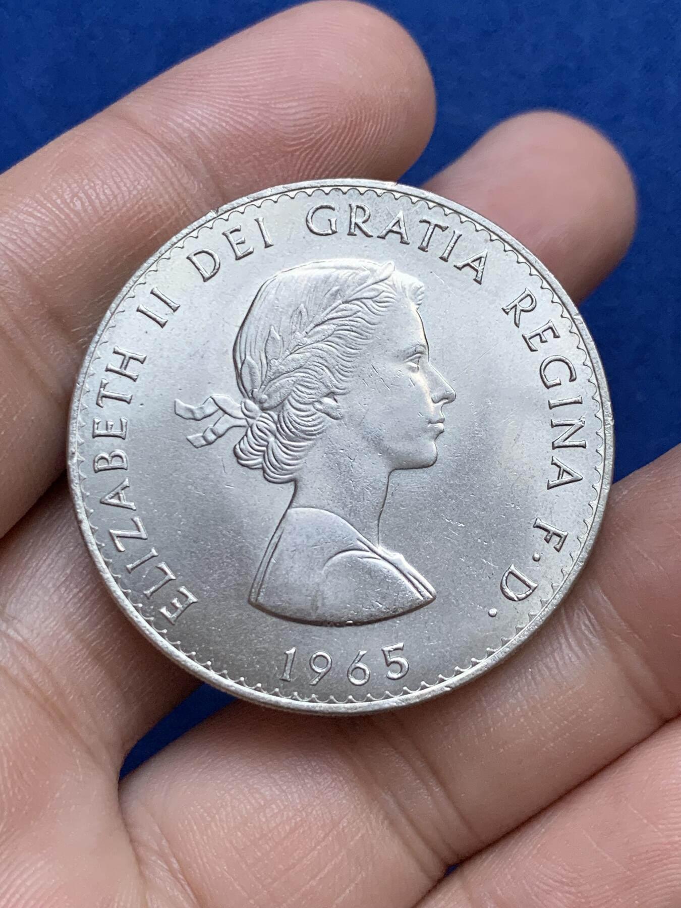 《竞宝斋》第289场- 周日，周一，周二 3场连拍 （全场包邮） 两枚一组 英国1965年1克朗丘吉尔克朗型纪念币