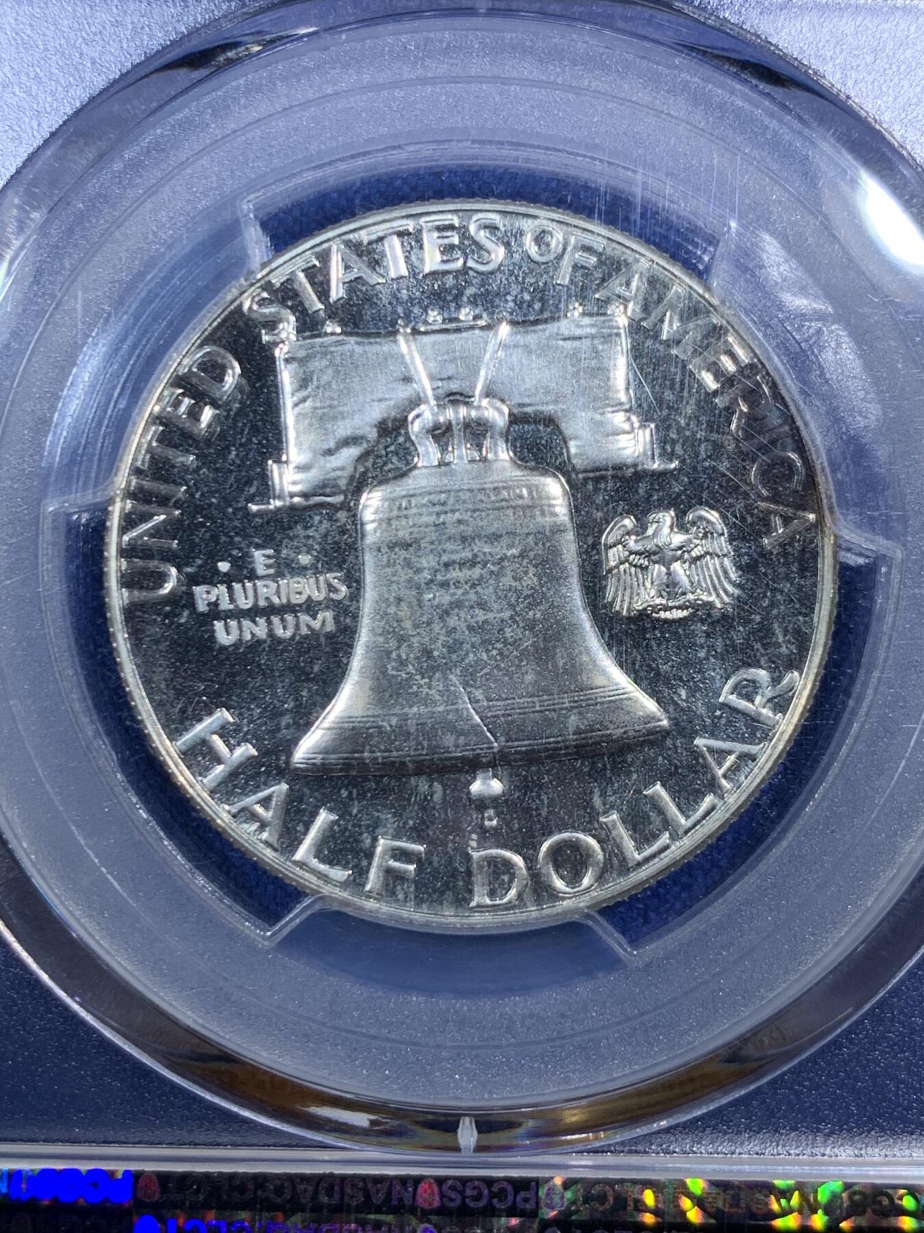 《竞宝斋》第289场- 周日，周一，周二 3场连拍 （全场包邮） PCGS PR64 美国1957年富兰克林50美分精制银币