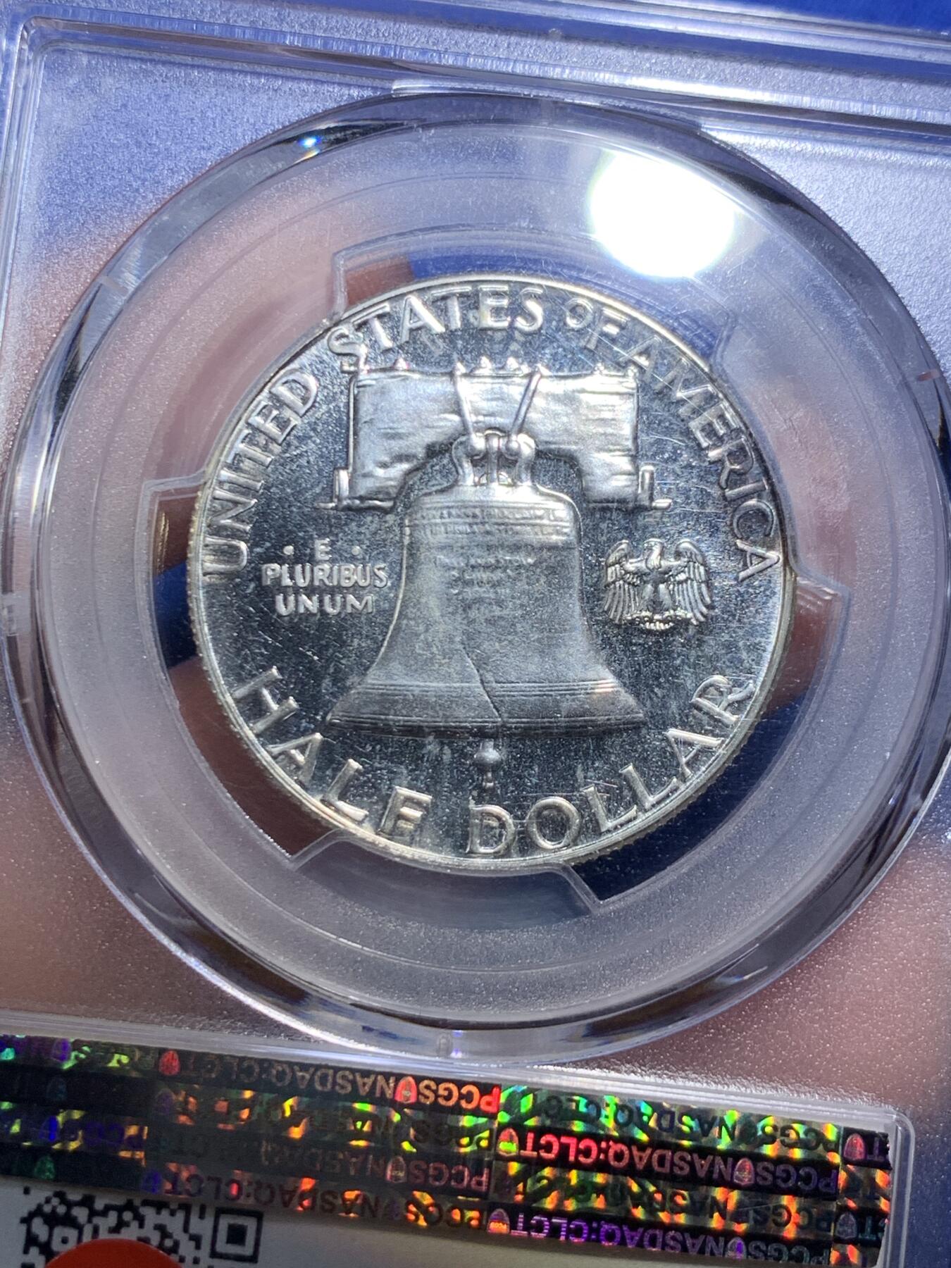 《竞宝斋》第289场- 周日，周一，周二 3场连拍 （全场包邮） PCGS PR64 美国1957年富兰克林50美分精制银币