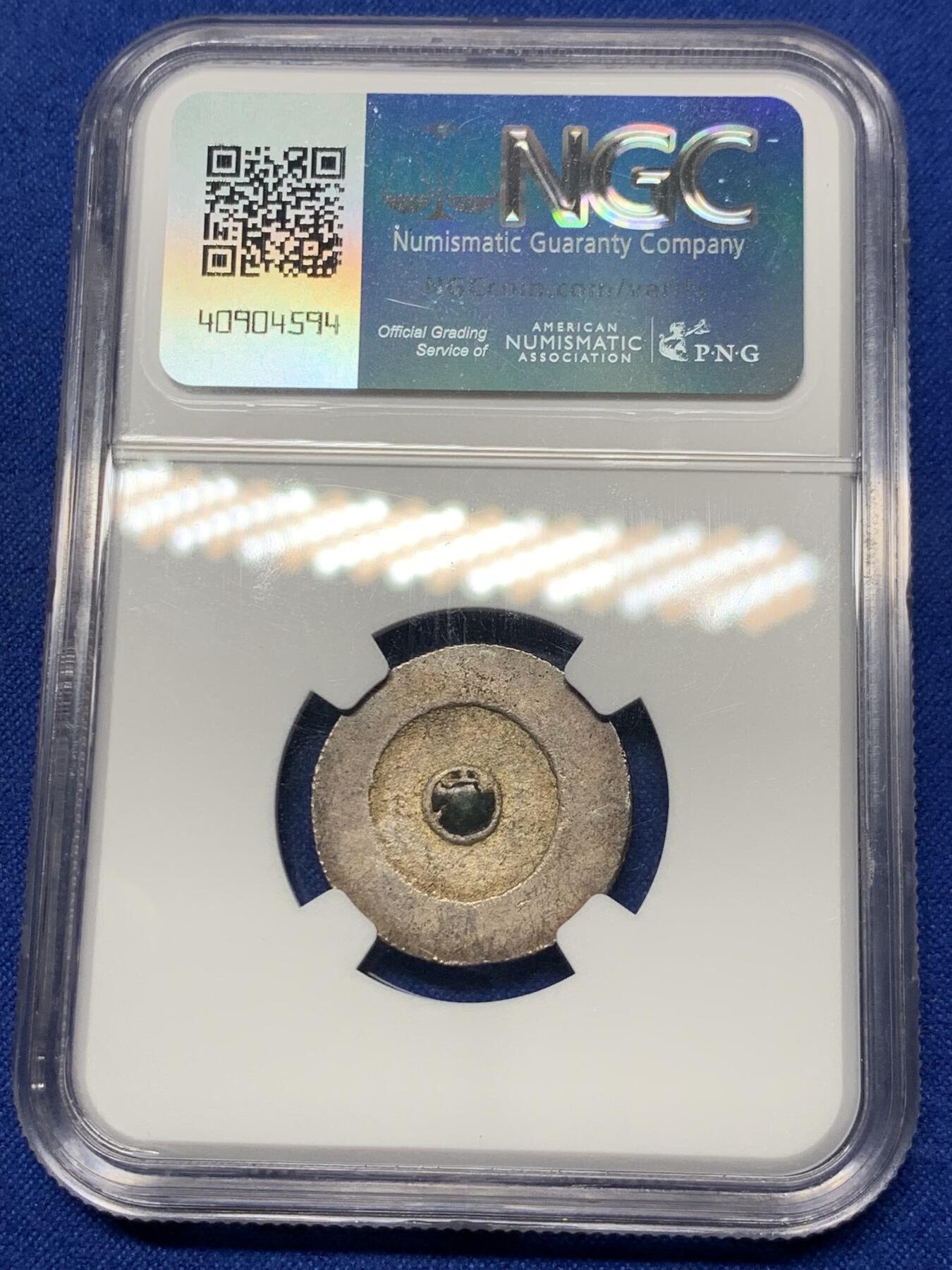 《竞宝斋》第289场- 周日，周一，周二 3场连拍 （全场包邮） NGC MS61 朝鲜1882年大东一钱绿珐琅银币 珐琅完整状态一流 绿珐琅是所有颜色中最稀少 好品存世极为难觅