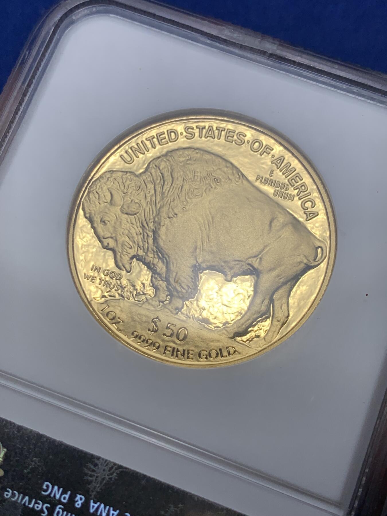 《竞宝斋》第289场- 周日，周一，周二 3场连拍 （全场包邮） NGC PF70UC 2006年美国公牛精制金币 初铸版 1oz 纯度99.99% 31.1克 少见