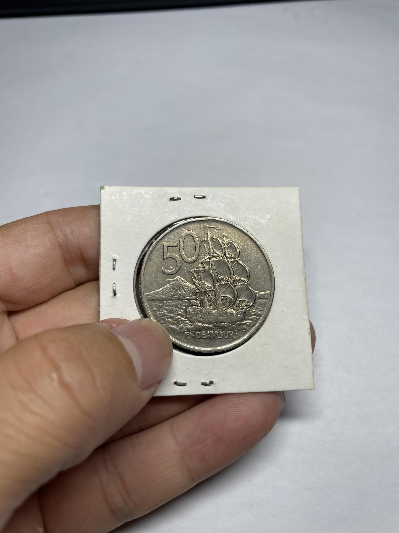 每日一拍，2024年集古藏今外币拍卖第十一期-第7场—（总第107拍），新一期拍卖开始了 1975年新西兰50分
