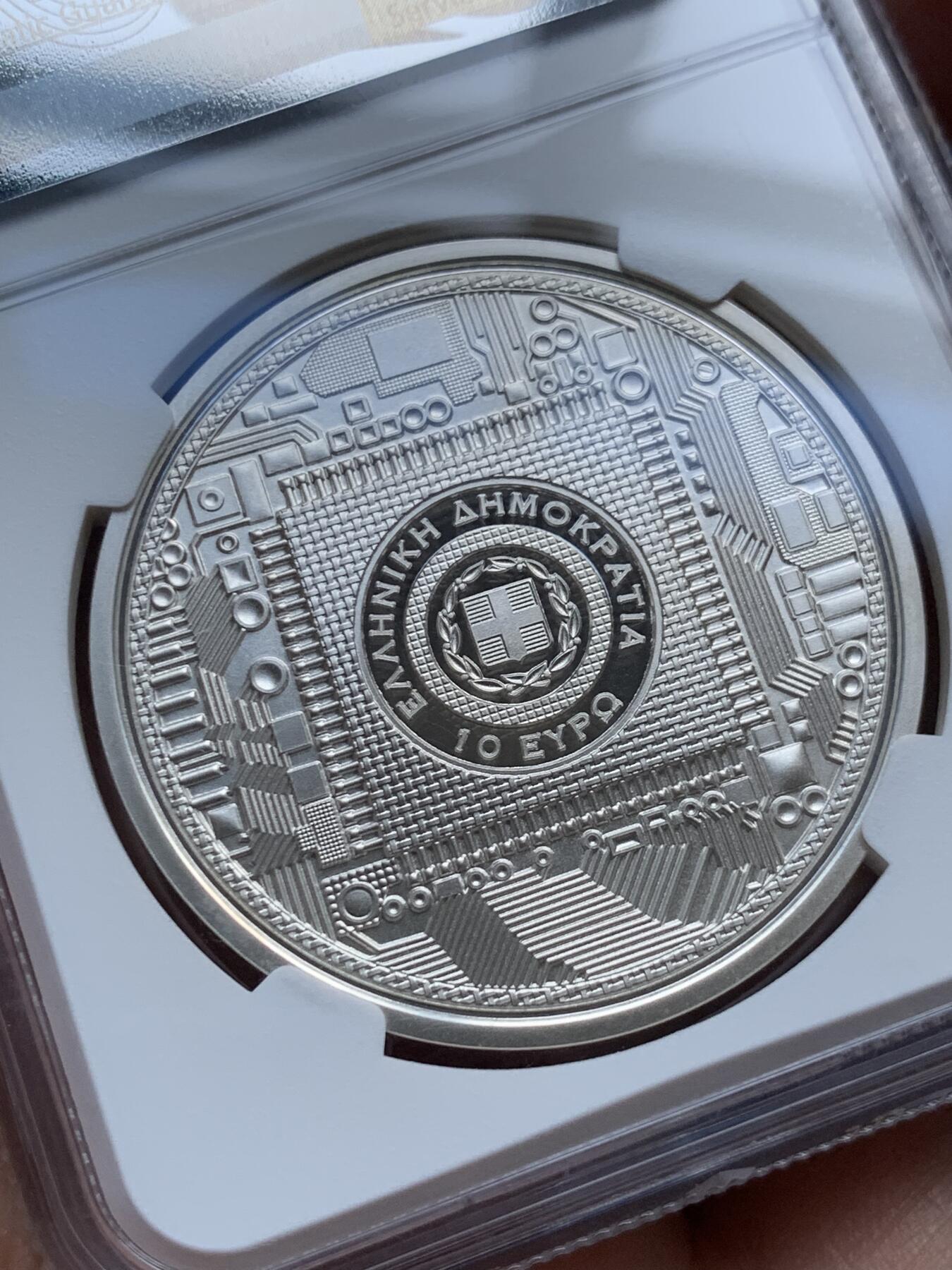 《竞宝斋》第289场- 周日，周一，周二 3场连拍 （全场包邮） NGC PF69UC 希腊2022年古希腊技术安提基特拉机械装置彩银10欧元精制纪念币 限量2000枚 2024年度克劳斯世界硬币大奖赛之年度最佳克朗币奖 盒证齐全 34.1g 925银 40mm