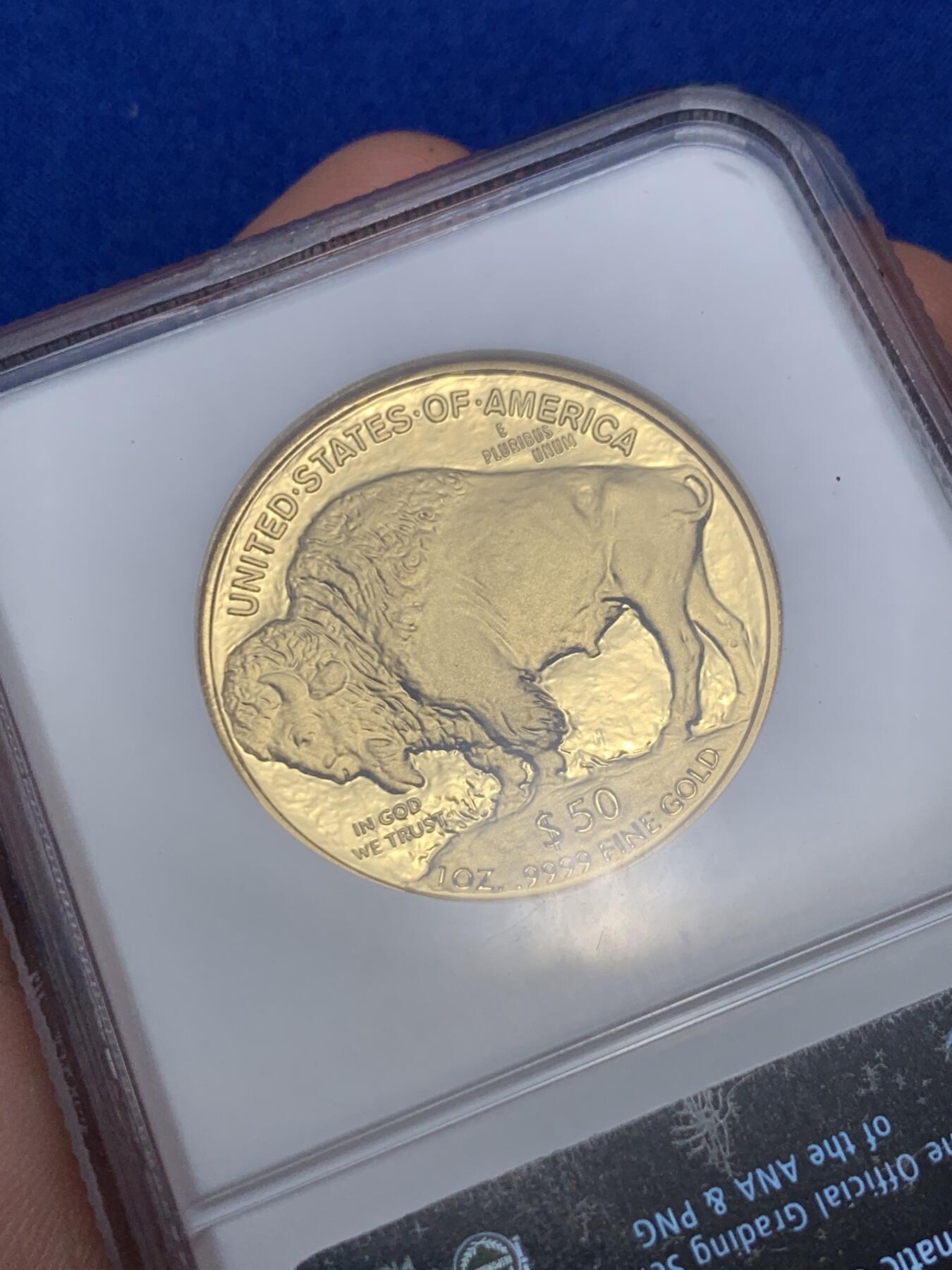 《竞宝斋》第289场- 周日，周一，周二 3场连拍 （全场包邮） NGC PF70UC 2006年美国公牛精制金币 初铸版 1oz 纯度99.99% 31.1克 少见