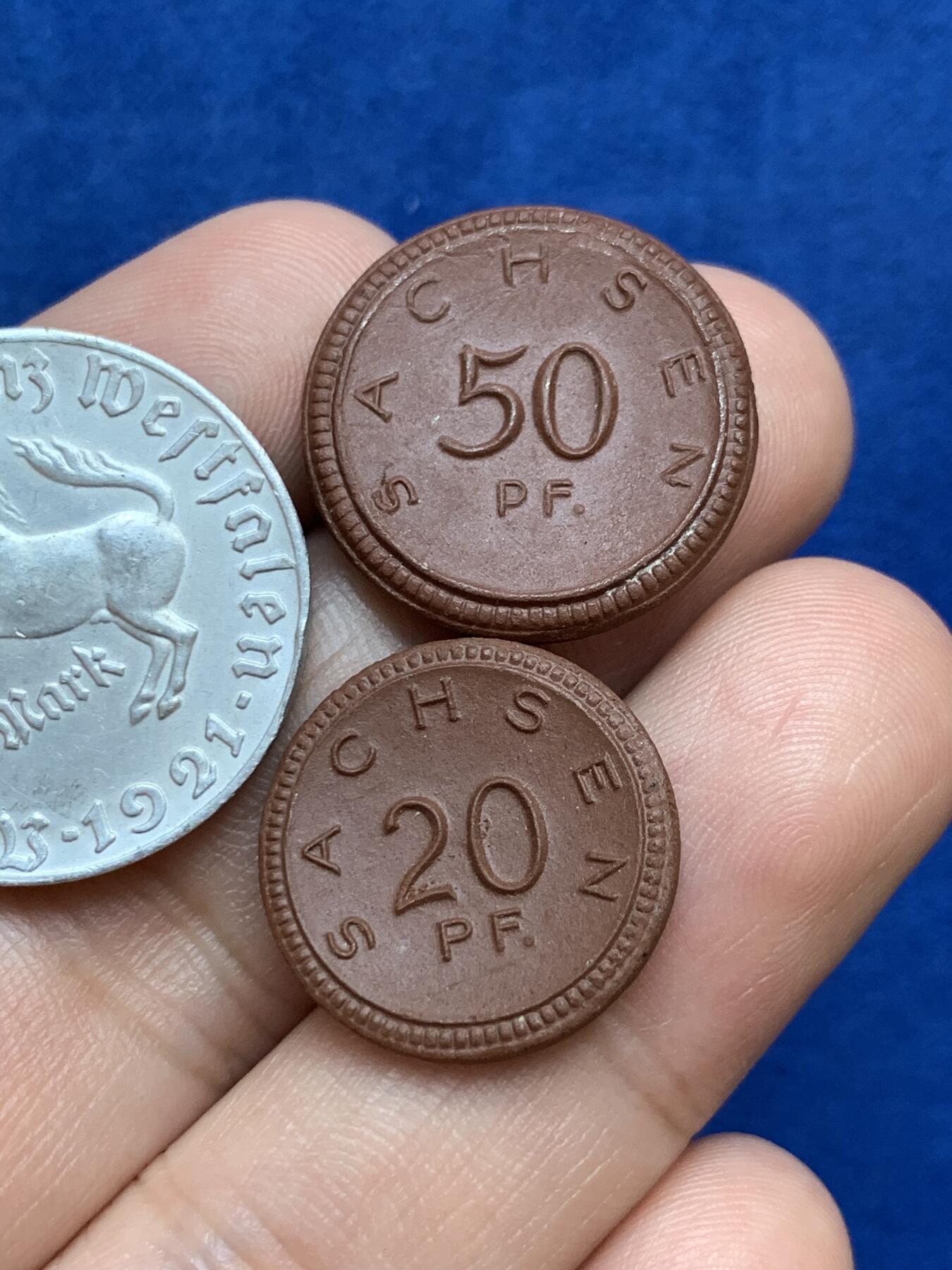 《竞宝斋》第289场- 周日，周一，周二 3场连拍 （全场包邮） 3枚一组 德国魏玛共和国时期 紧急状态货币