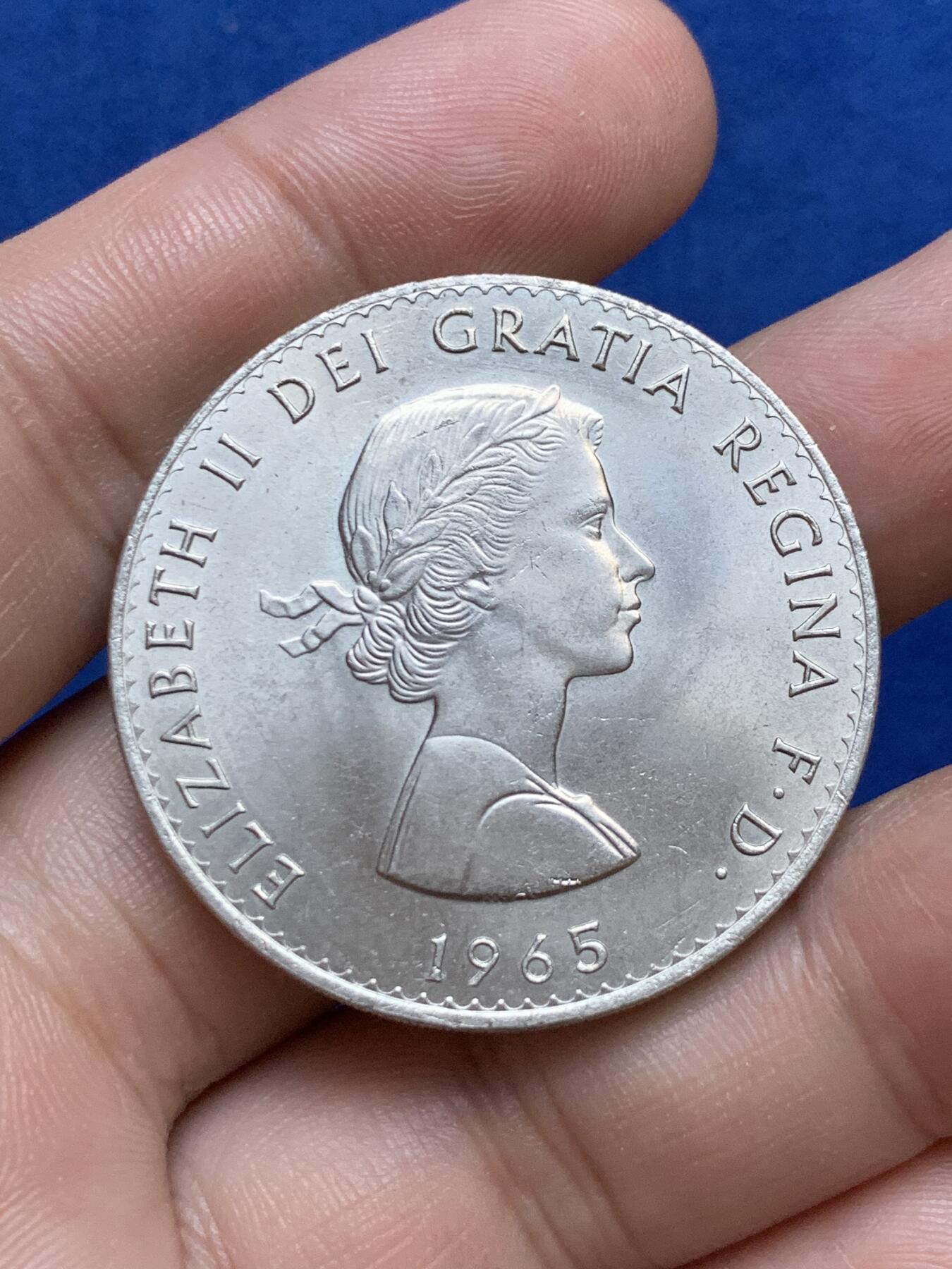 《竞宝斋》第289场- 周日，周一，周二 3场连拍 （全场包邮） 两枚一组 英国1965年1克朗丘吉尔克朗型纪念币