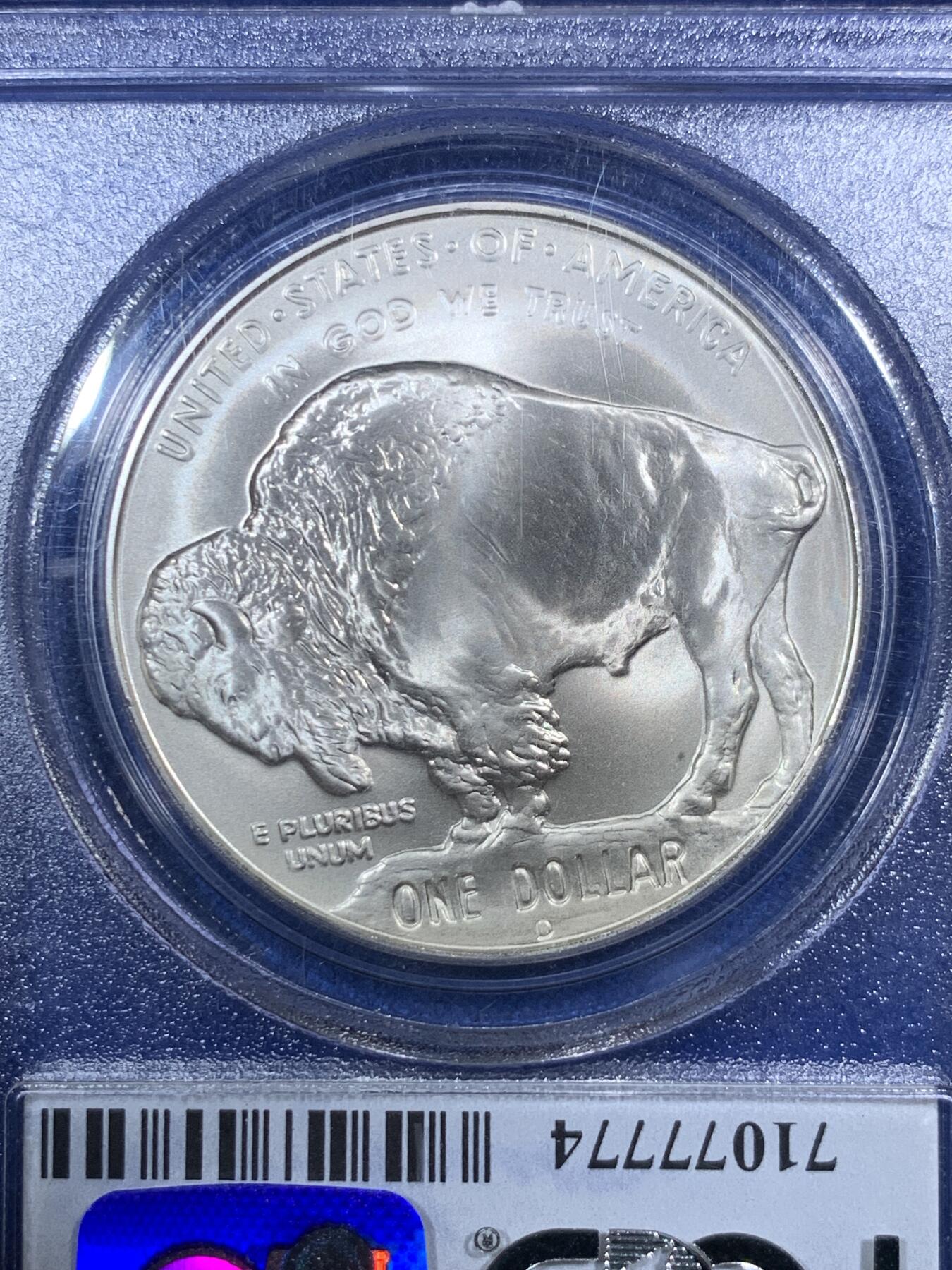 《竞宝斋》第289场- 周日，周一，周二 3场连拍 （全场包邮） PCGS MS69 美国2001D公牛普制银币 第36任铸币主管JAY W Johson签字版 1oz 纯度99.9%